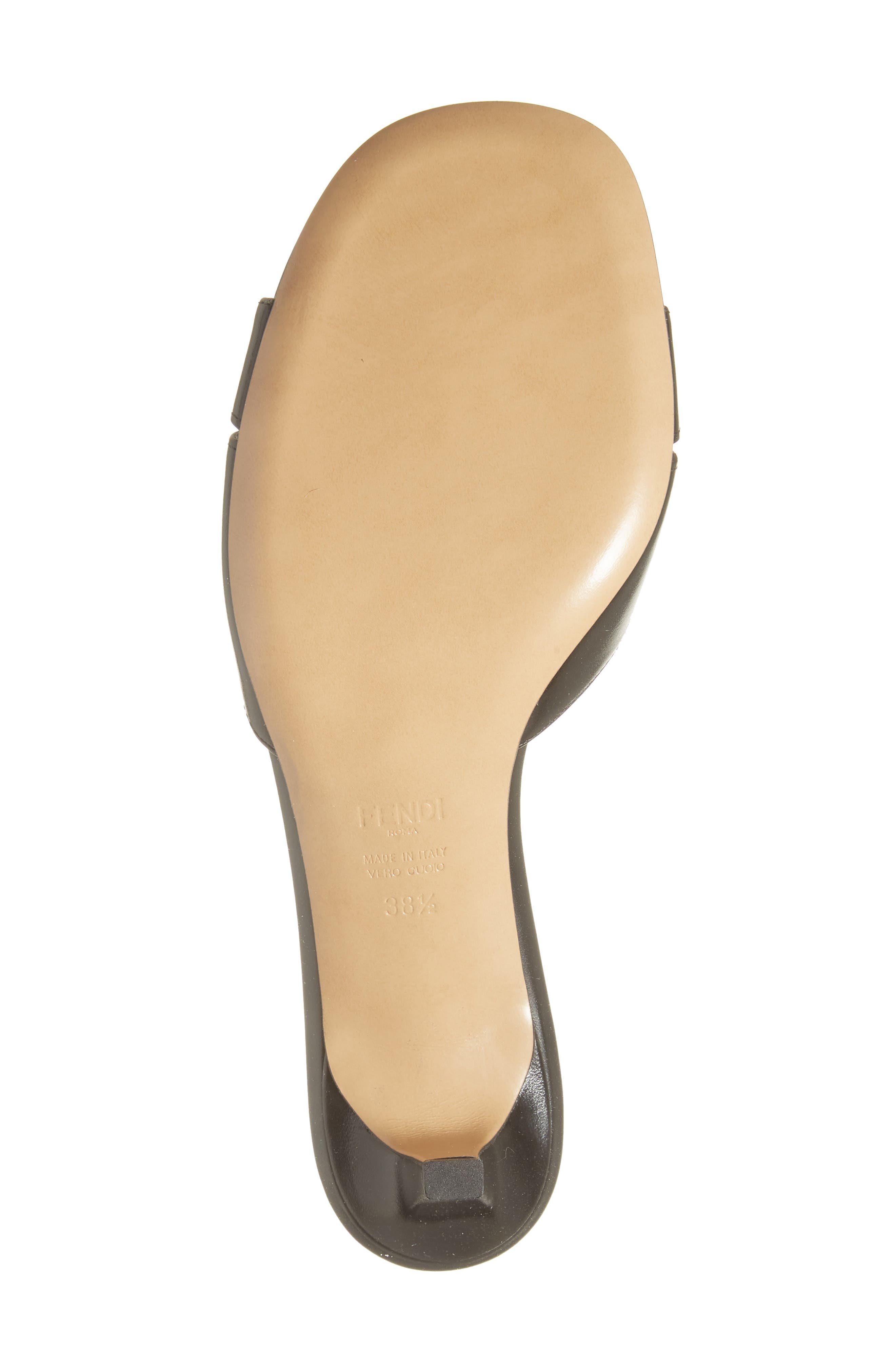 Fendi FFold Kitten Heel Slide Sandal in Black at Nordstrom - 6