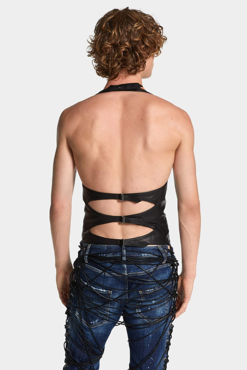 BELTED LEATHER WAISTCOAT 4