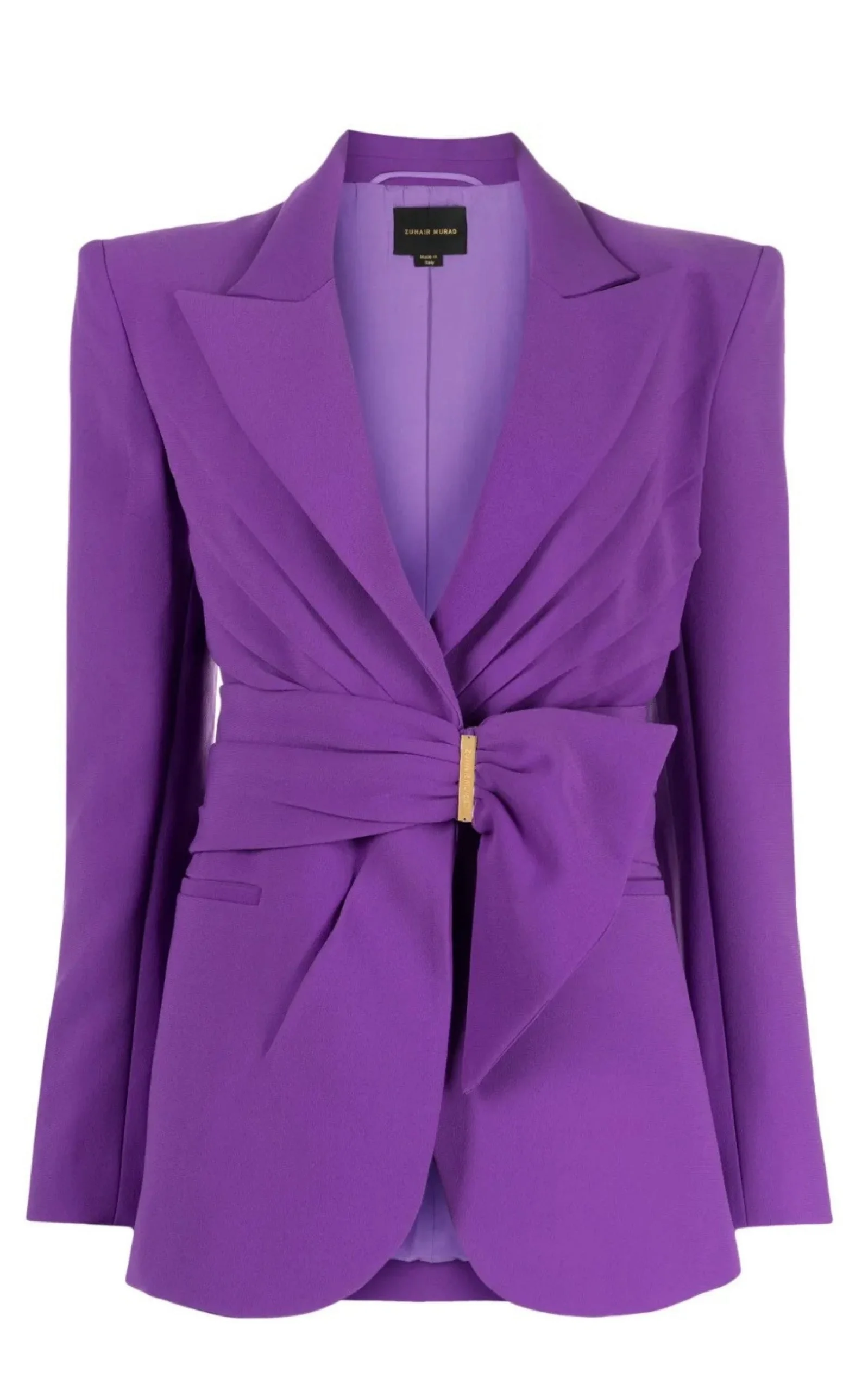 Gathered Belted Blazer - 1