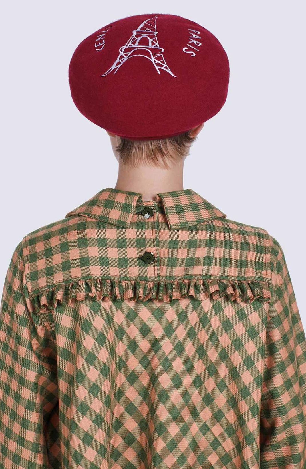 Flared gingham wool dress - 5