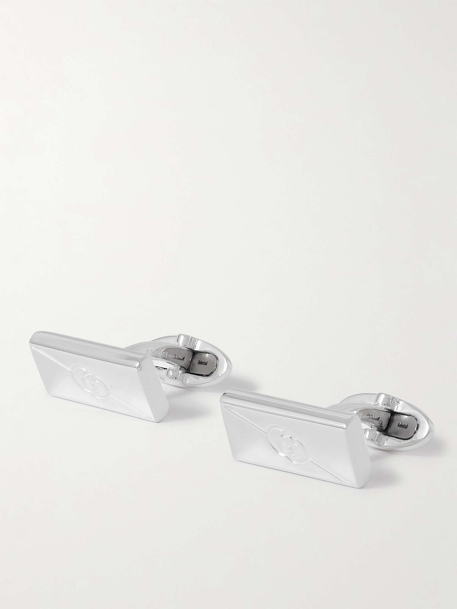 Logo-Engraved Sterling Silver Cufflinks - 1