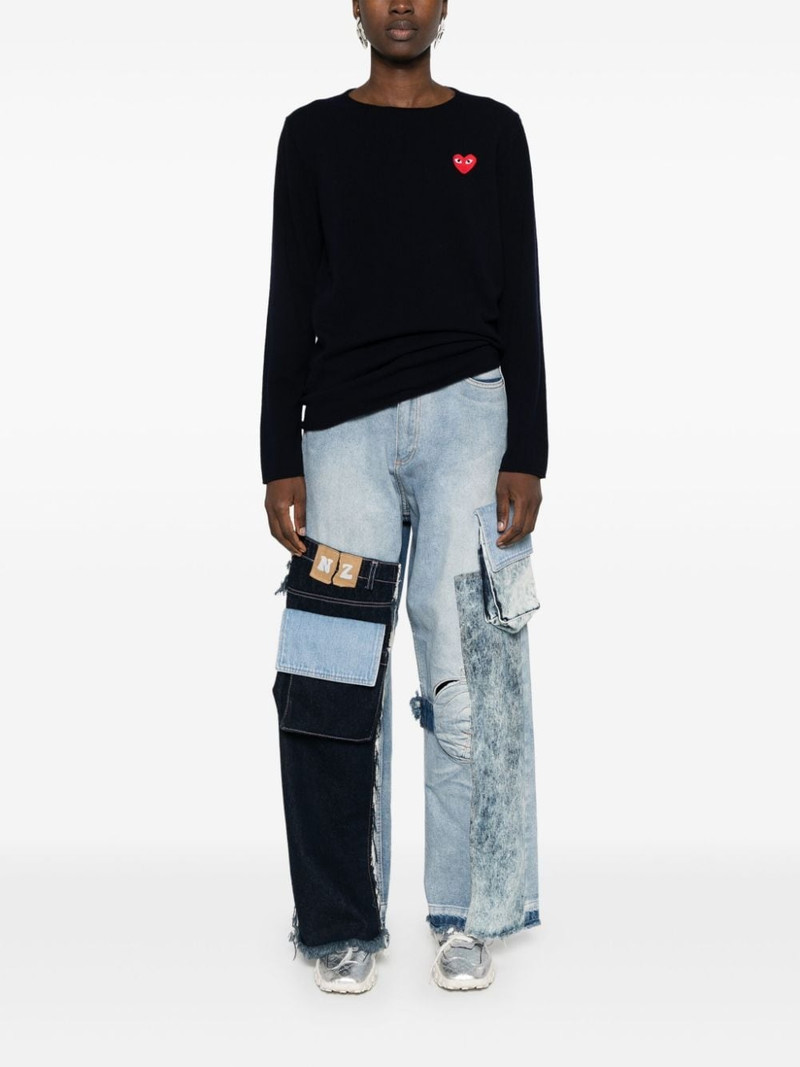 Comme des Garçons PLAY heart-patch wool jumper outlook