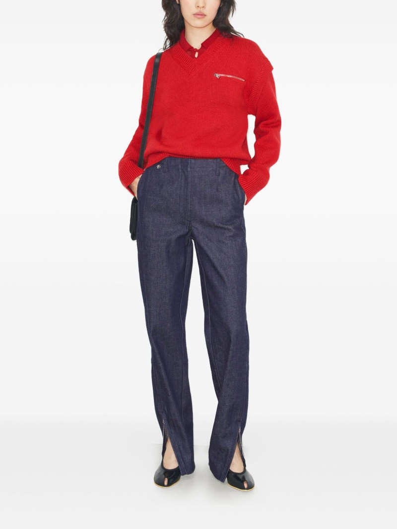 TORY BURCH zip v-neck sweater outlook