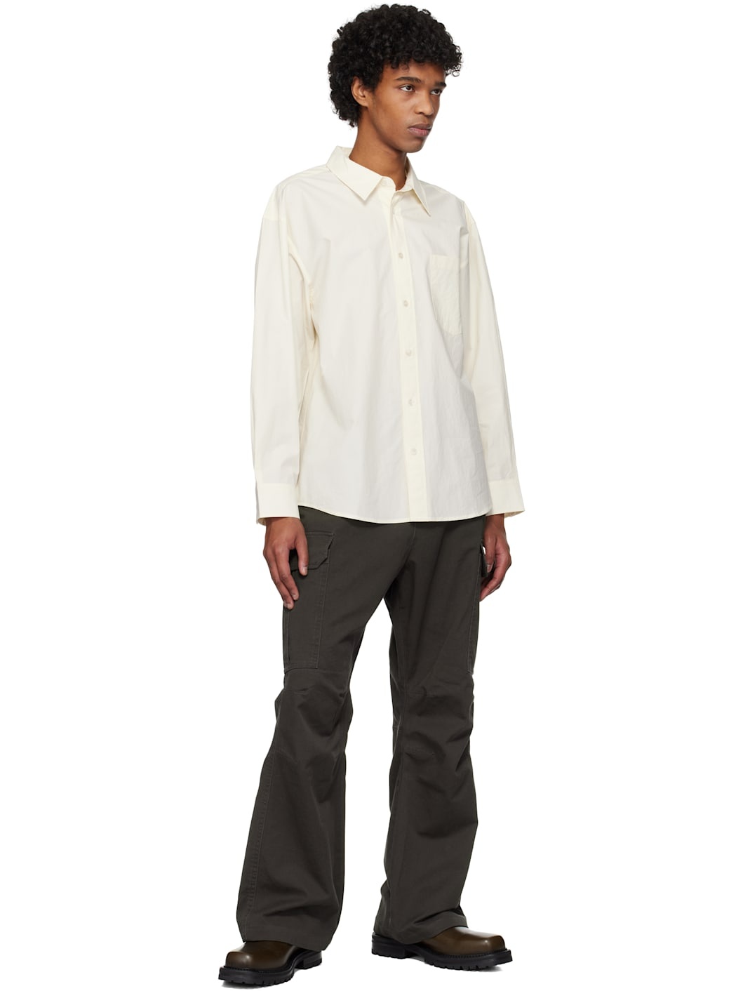 Black Loose Flared Cargo Pants - 4