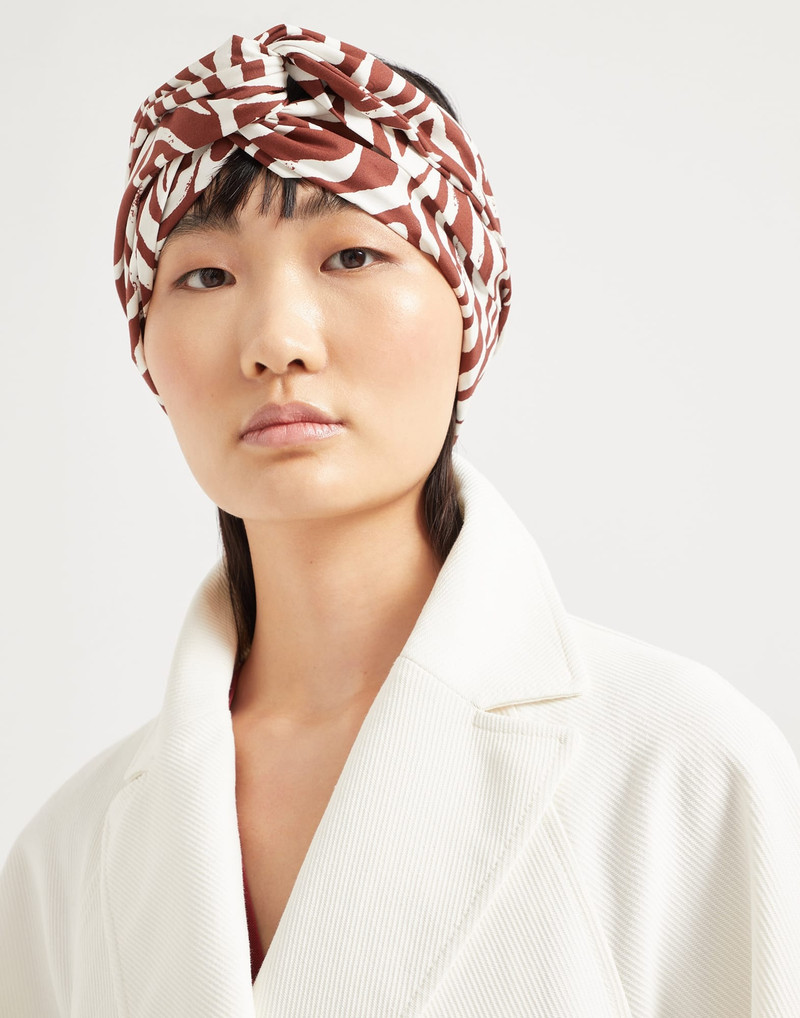 Cotton Ethnic print poplin headband 3