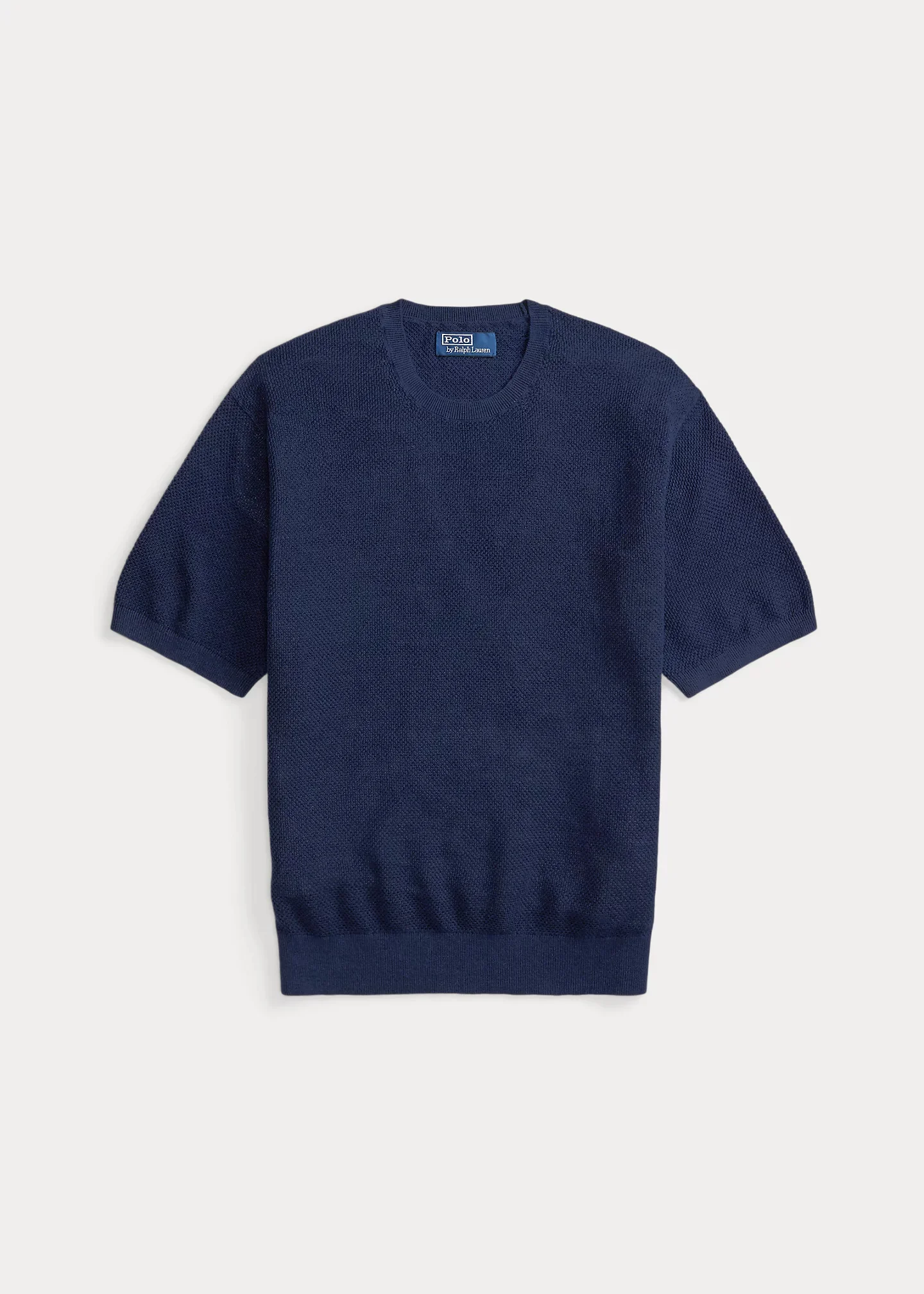 Relaxed Fit Linen Short-Sleeve Sweater - 1