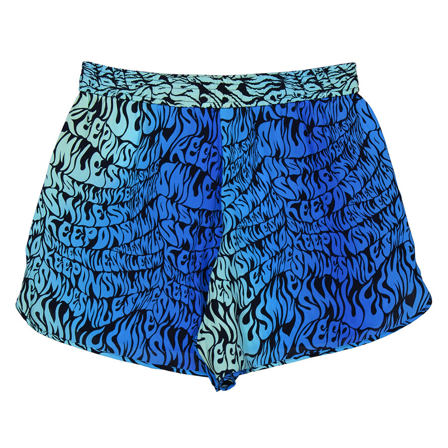 Stella Mccartney Ladies Navy Blue Slogan-Print Shorts - 6