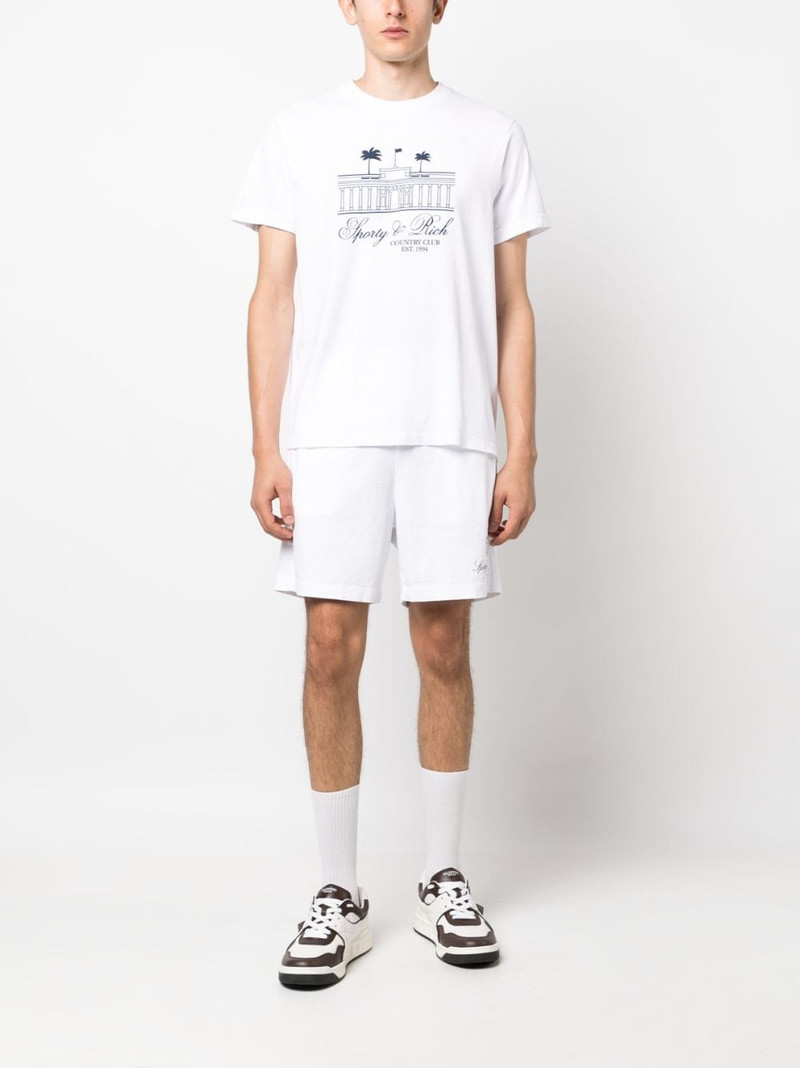 Sporty & Rich logo-print cotton track shorts outlook