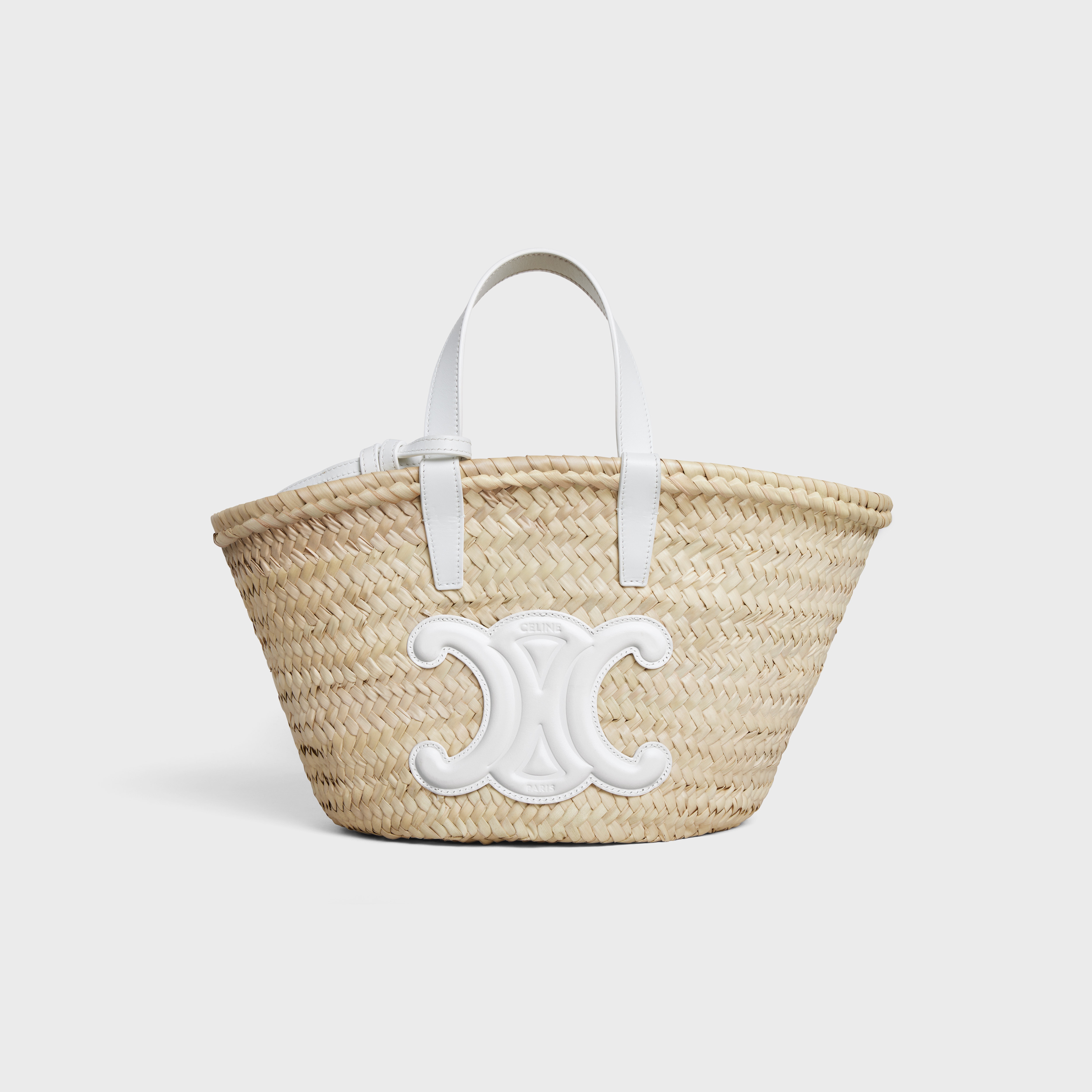 Teen Triomphe Celine Classic Panier in palm leaves and Calfskin - 1