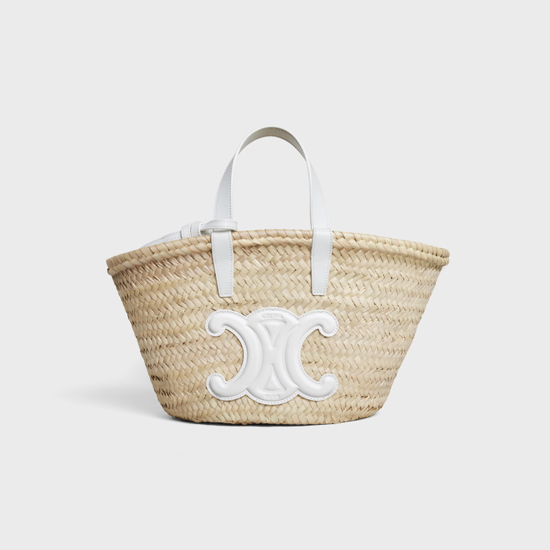 Teen Triomphe Celine Classic Panier in palm leaves and Calfskin 1