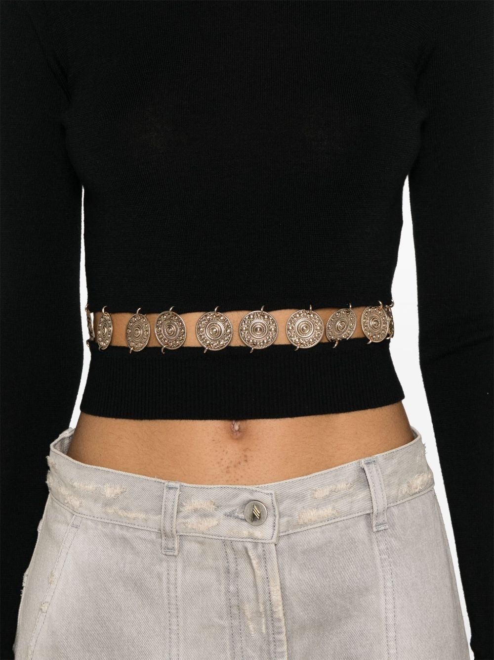ribbed-knit studded top - 5