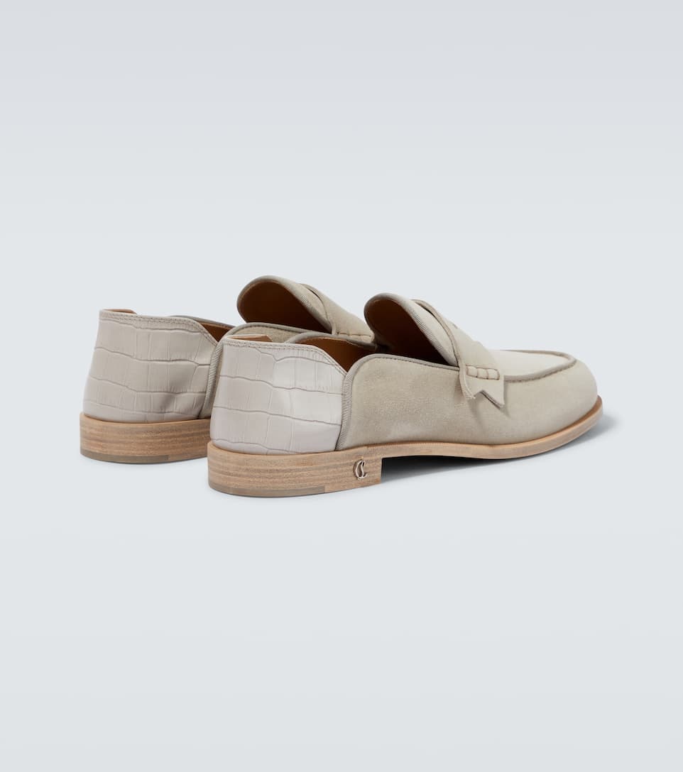 Penny No Back suede and croc-effect loafers - 6