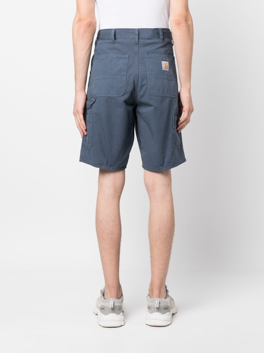 logo-patch cotton chino shorts - 4