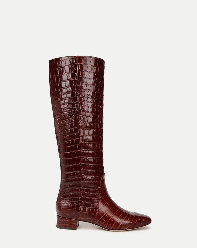 CECILE CROC-EMBOSSED TALL BOOT - 1