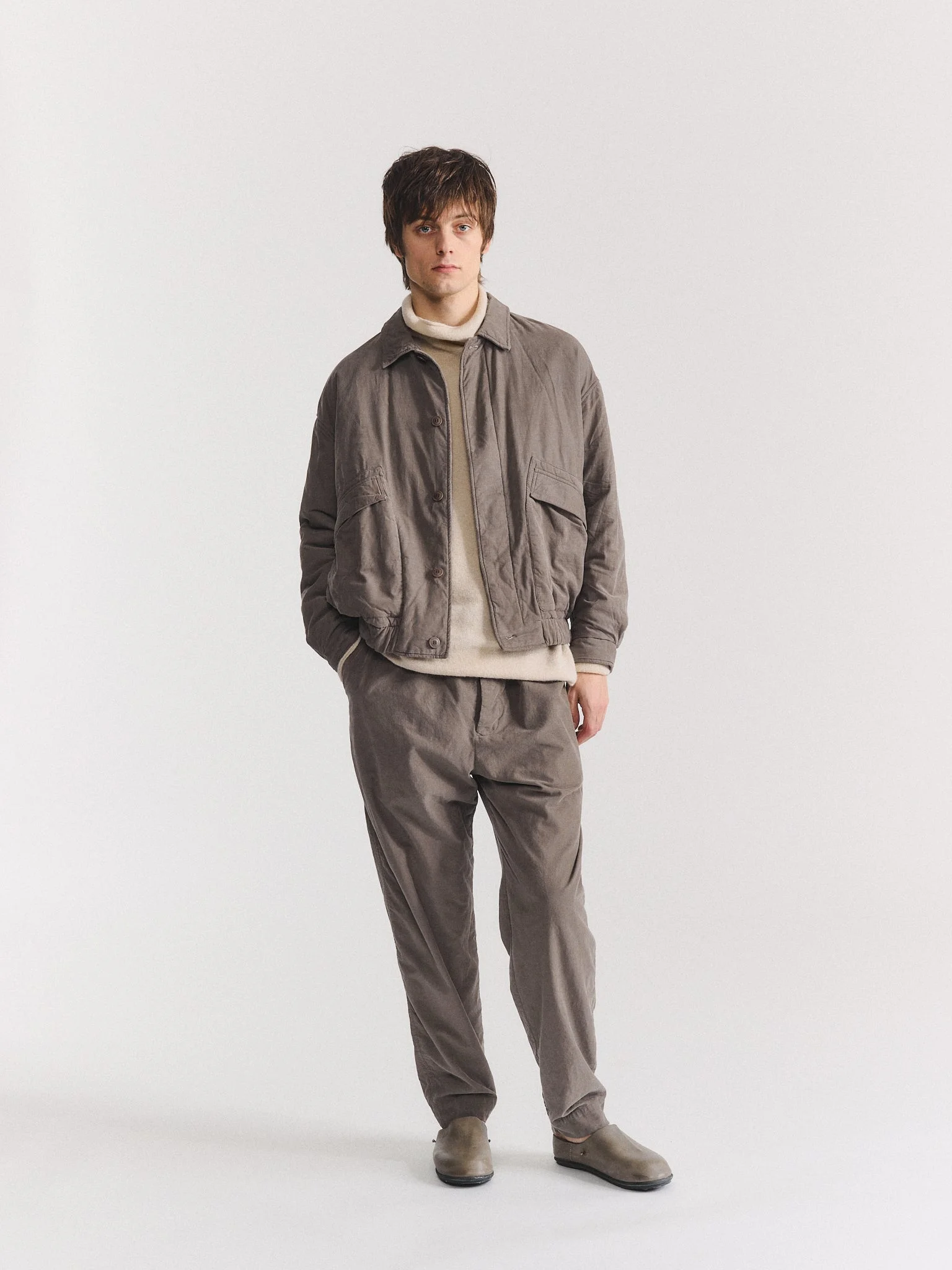 AUBER BLOUSON - PIN CORD - LIGHT KHAKI - 1