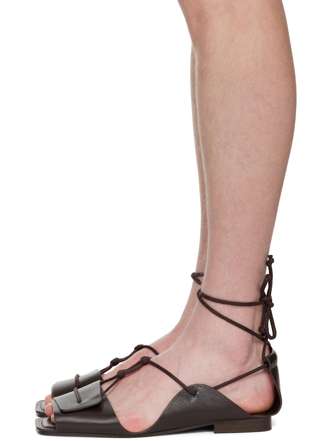 Brown Opanka Flat Sandals - 3