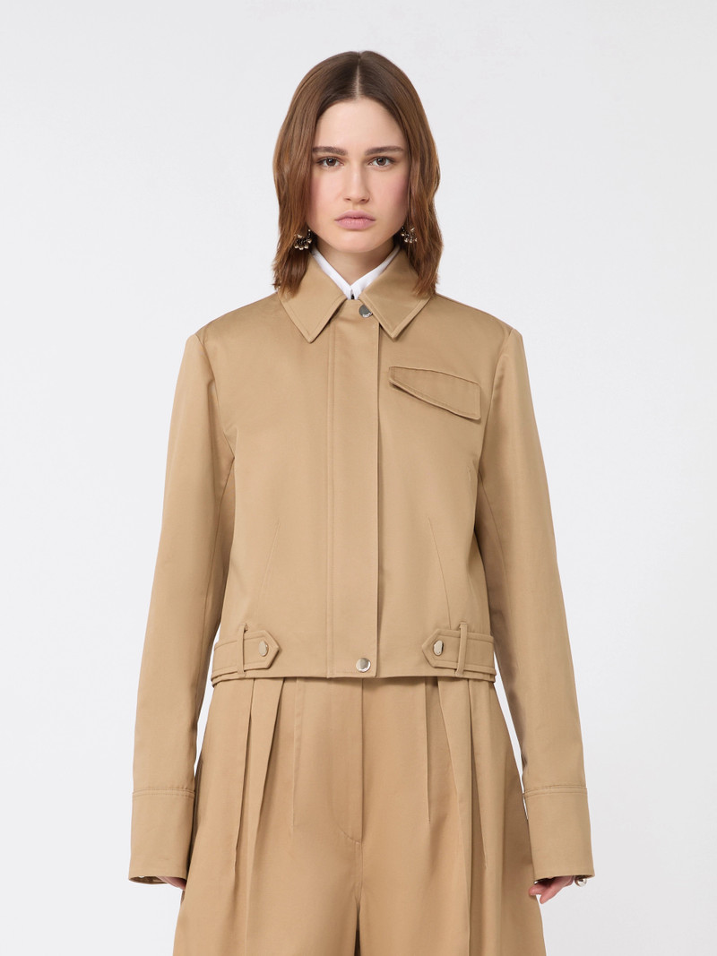 FINANZA Boxy cotton jacket - BISCUIT 3