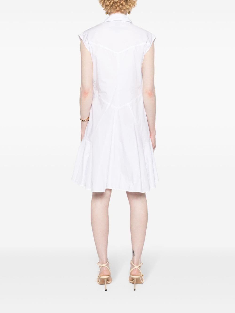 sleeveless cotton shirt dress - 4