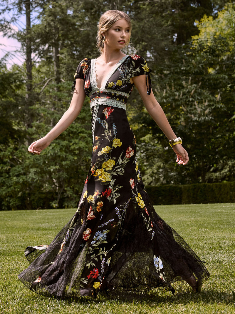 ROSE LACE TRIM MAXI DRESS 1