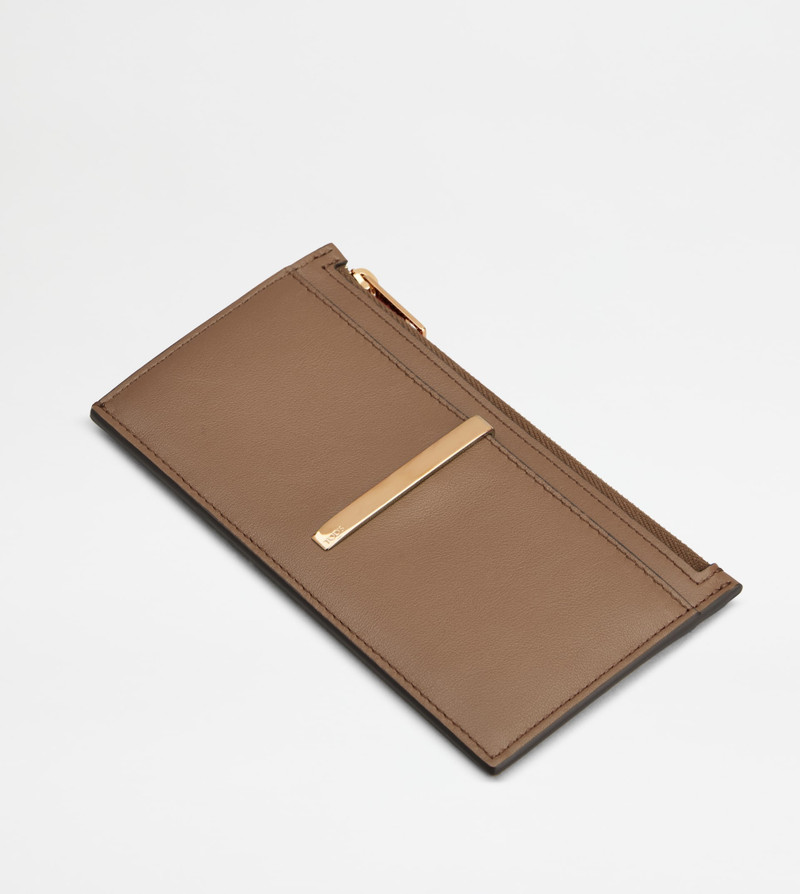 CARD HOLDER IN LEATHER - BROWN 3