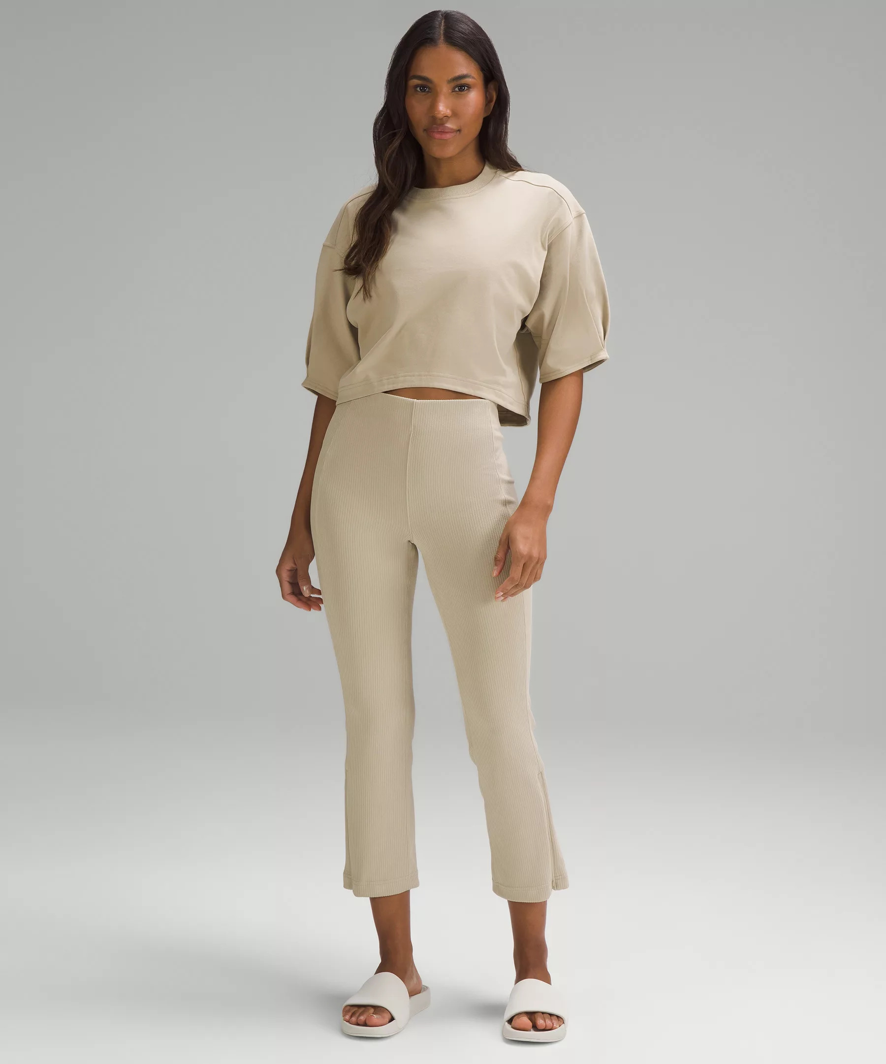 Ribbed Softstreme Zip-Leg High-Rise Cropped Pant 25" - 2