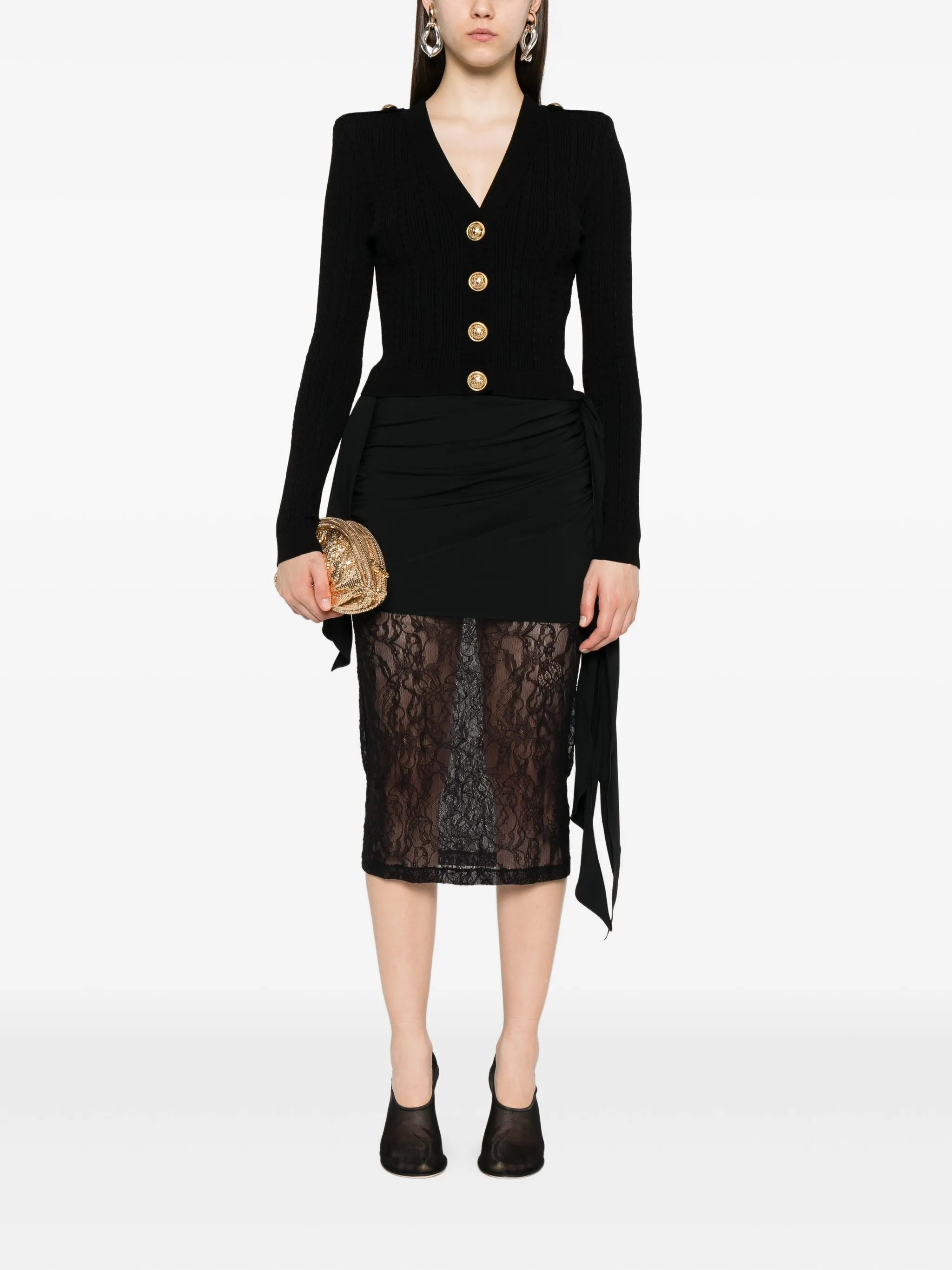 Balmain Ribbed Button-up Cardigan - 3