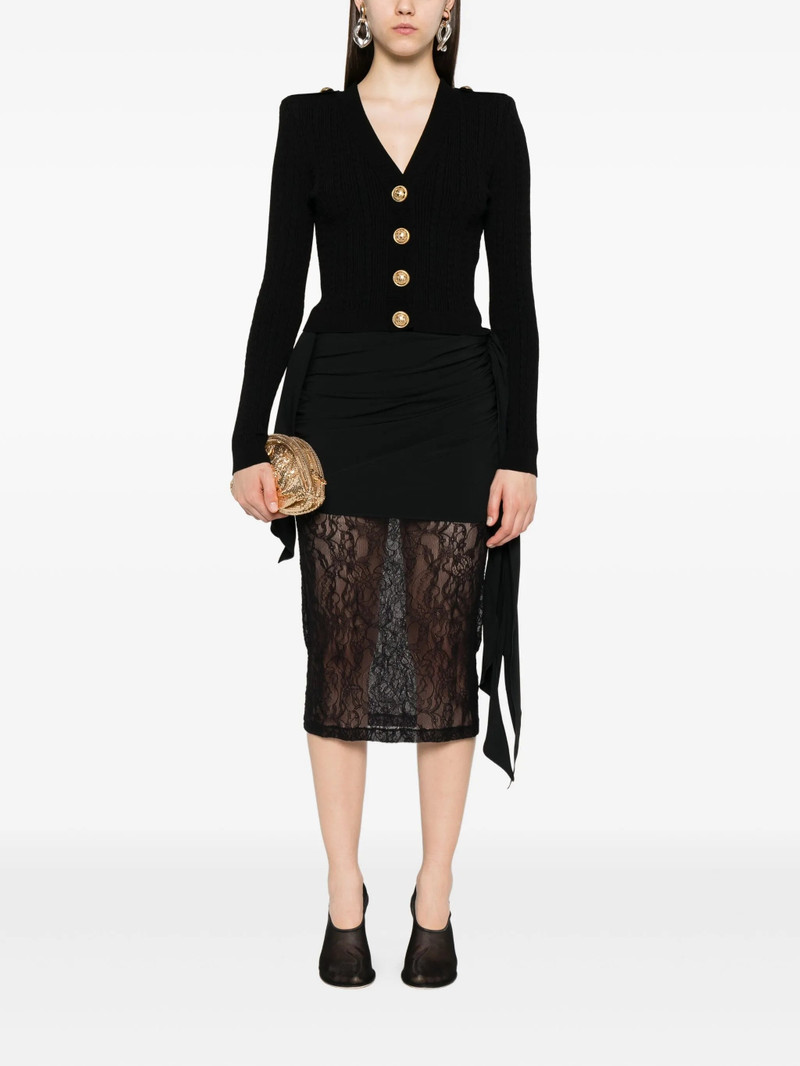Balmain Ribbed Button-up Cardigan 3