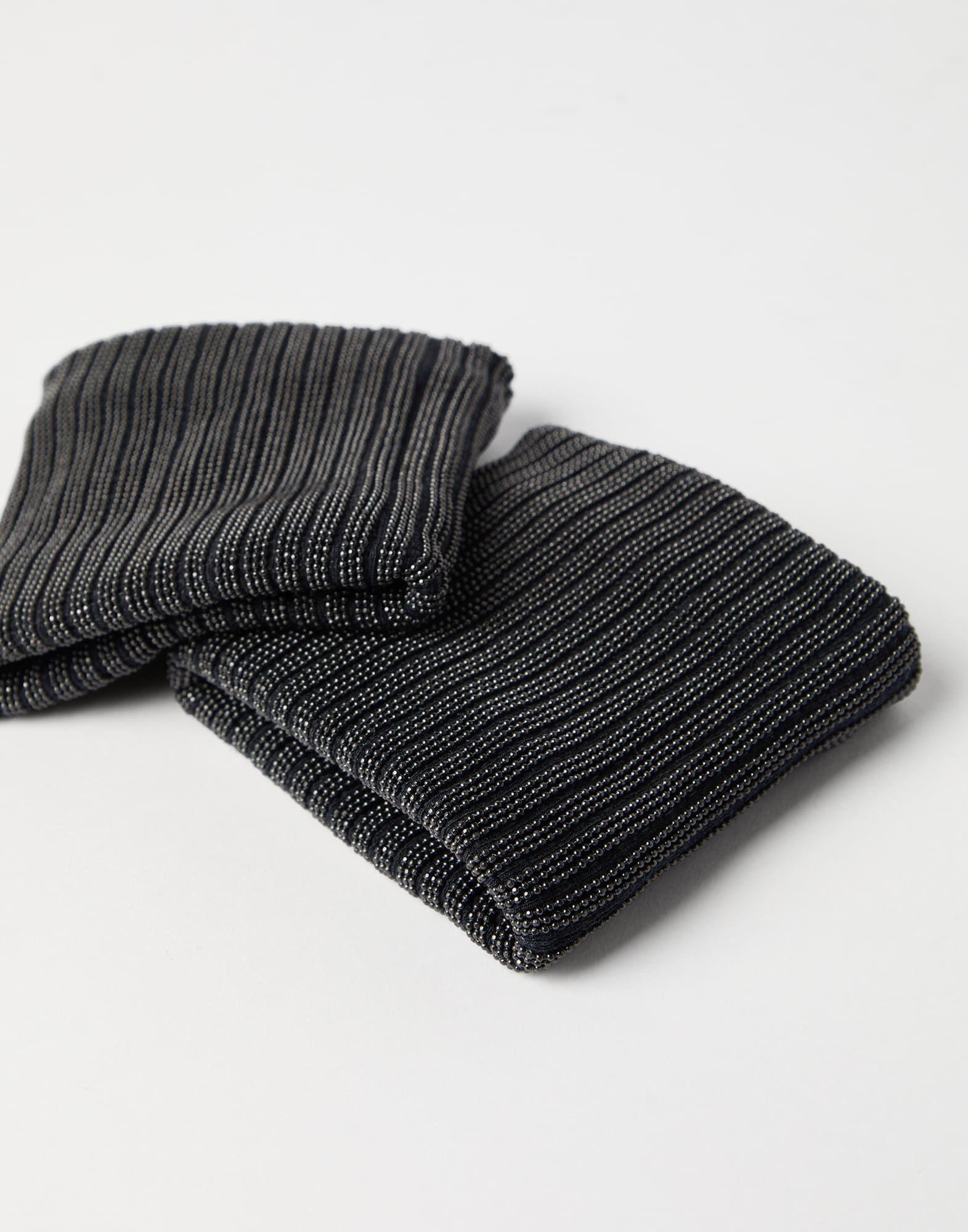 Stretch cotton jersey sweatbands with precious ribbing - 2