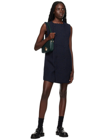 AMI Paris Navy Double-Breasted Minidress outlook