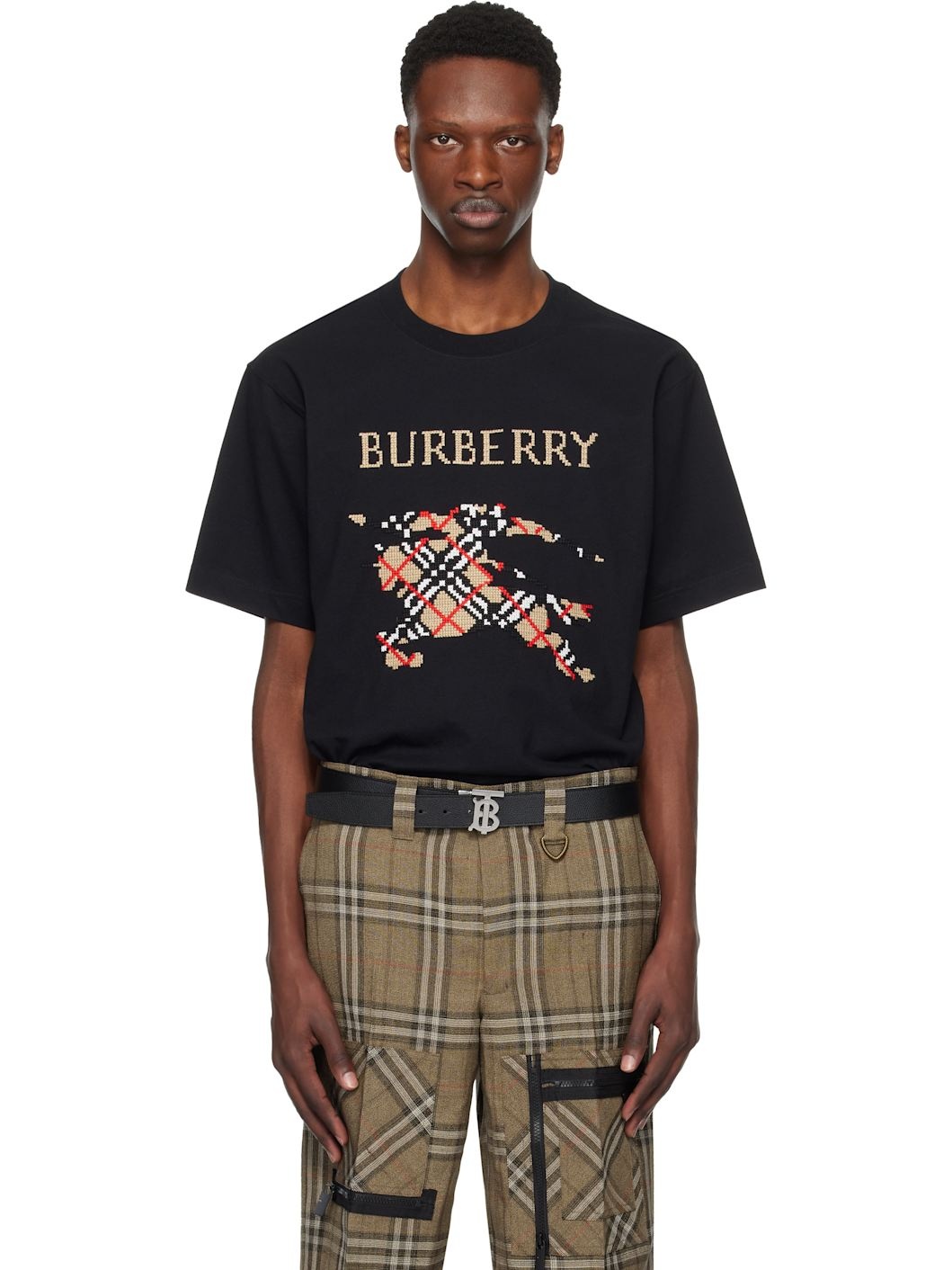 Black Cross Stitch EKD​ Cotton T-shirt - 1
