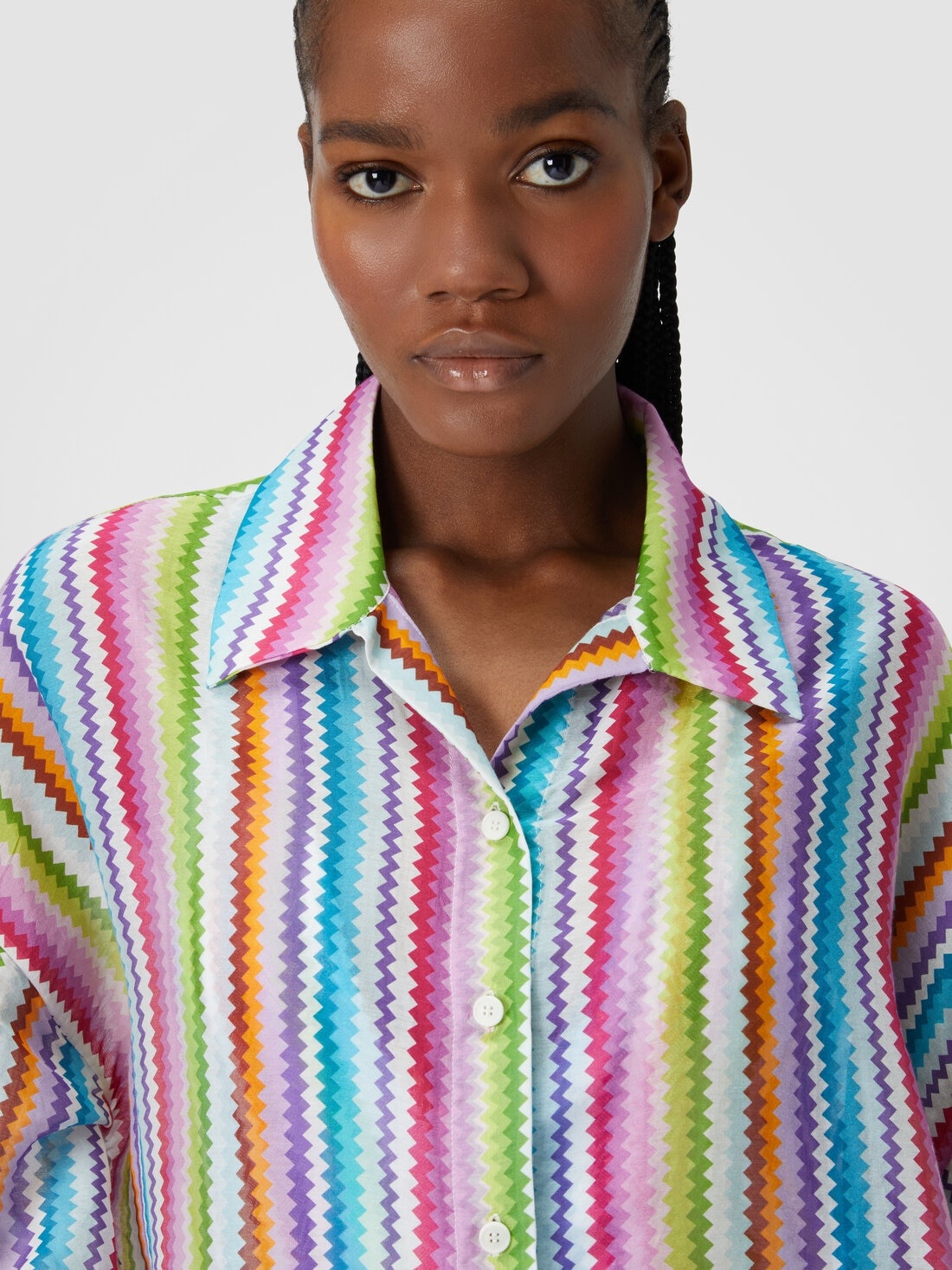 Oversized printed silk and cotton shirt - 5