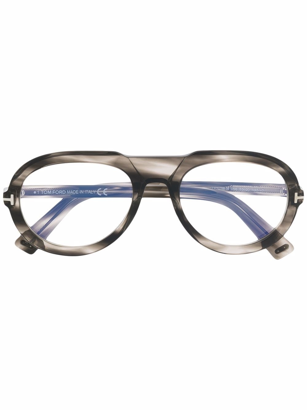 tortoiseshell-effect aviator-frame glasses - 1