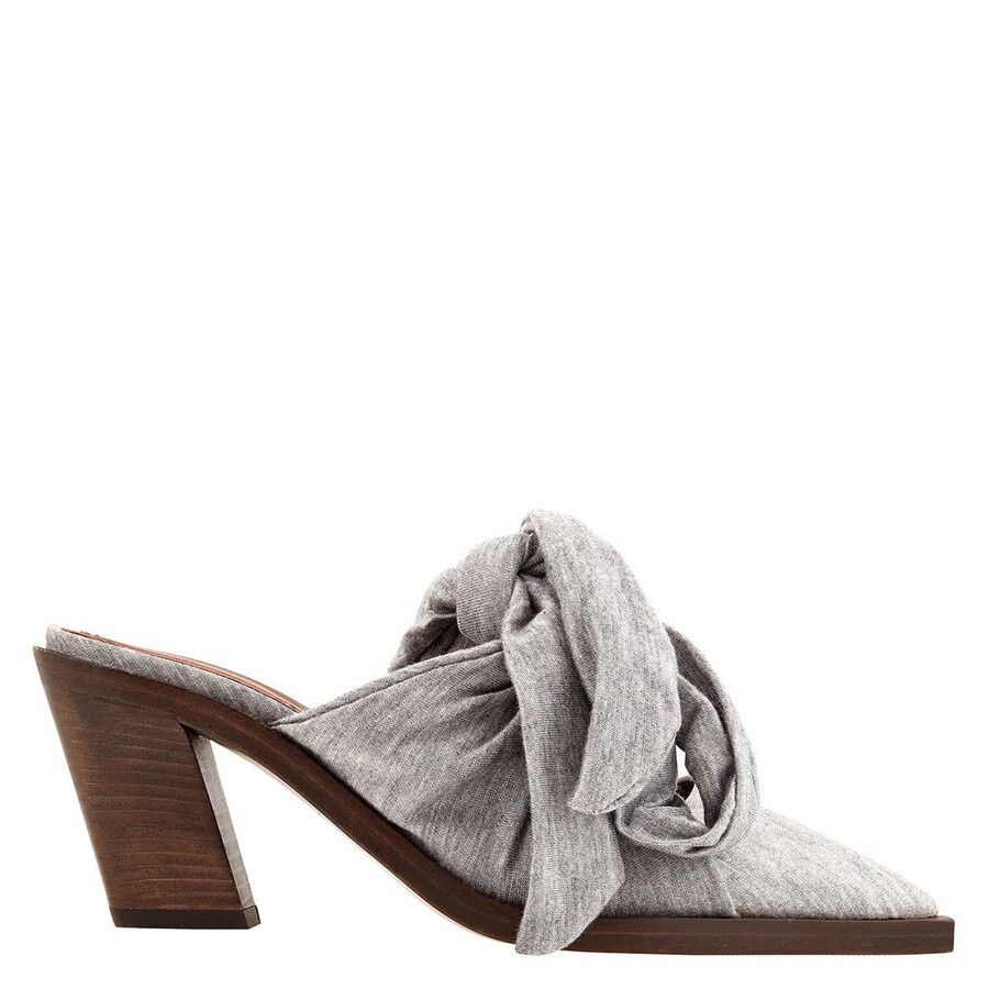 Burberry Pewter Melange Synthetic Tillington Ankle-wrap Mules - 1
