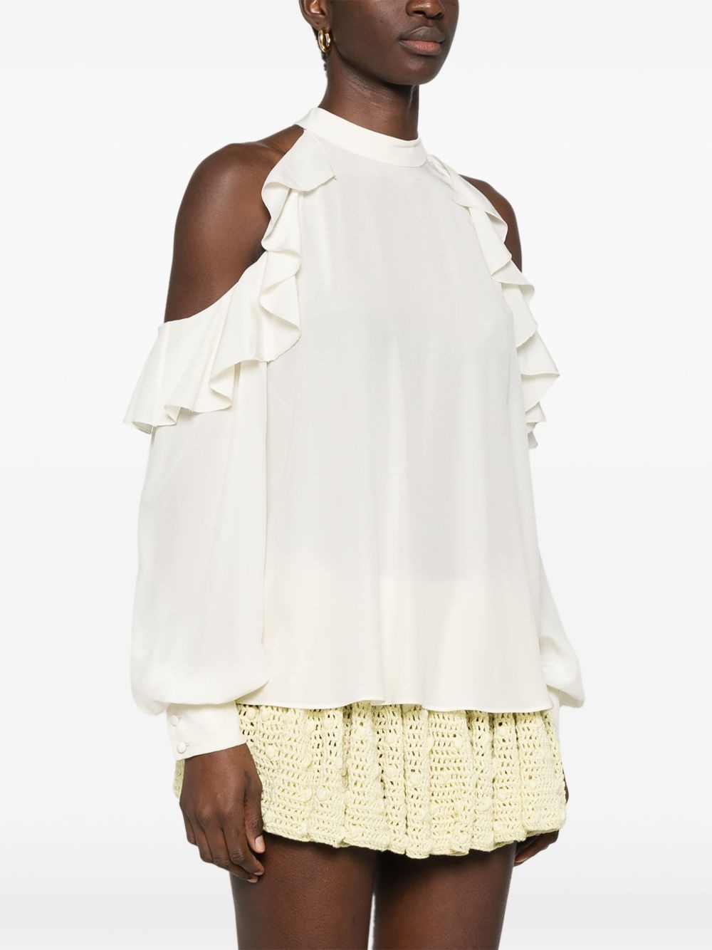 draped-detailed blouse - 3