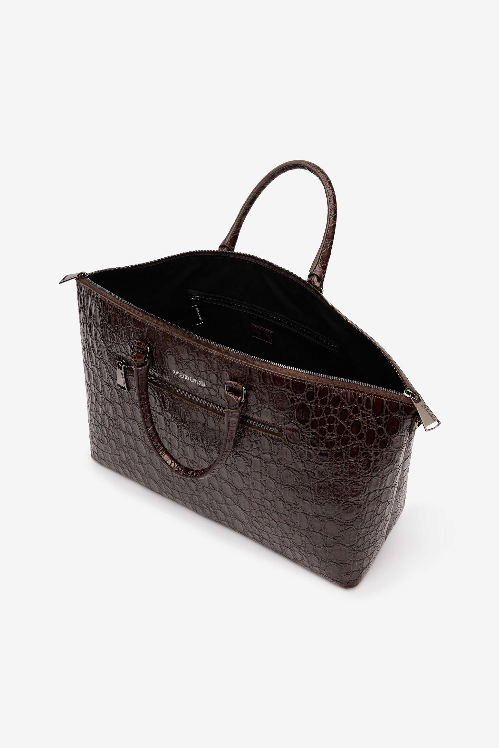 Crocodile-Print Bag With Shoulder Strap - 6