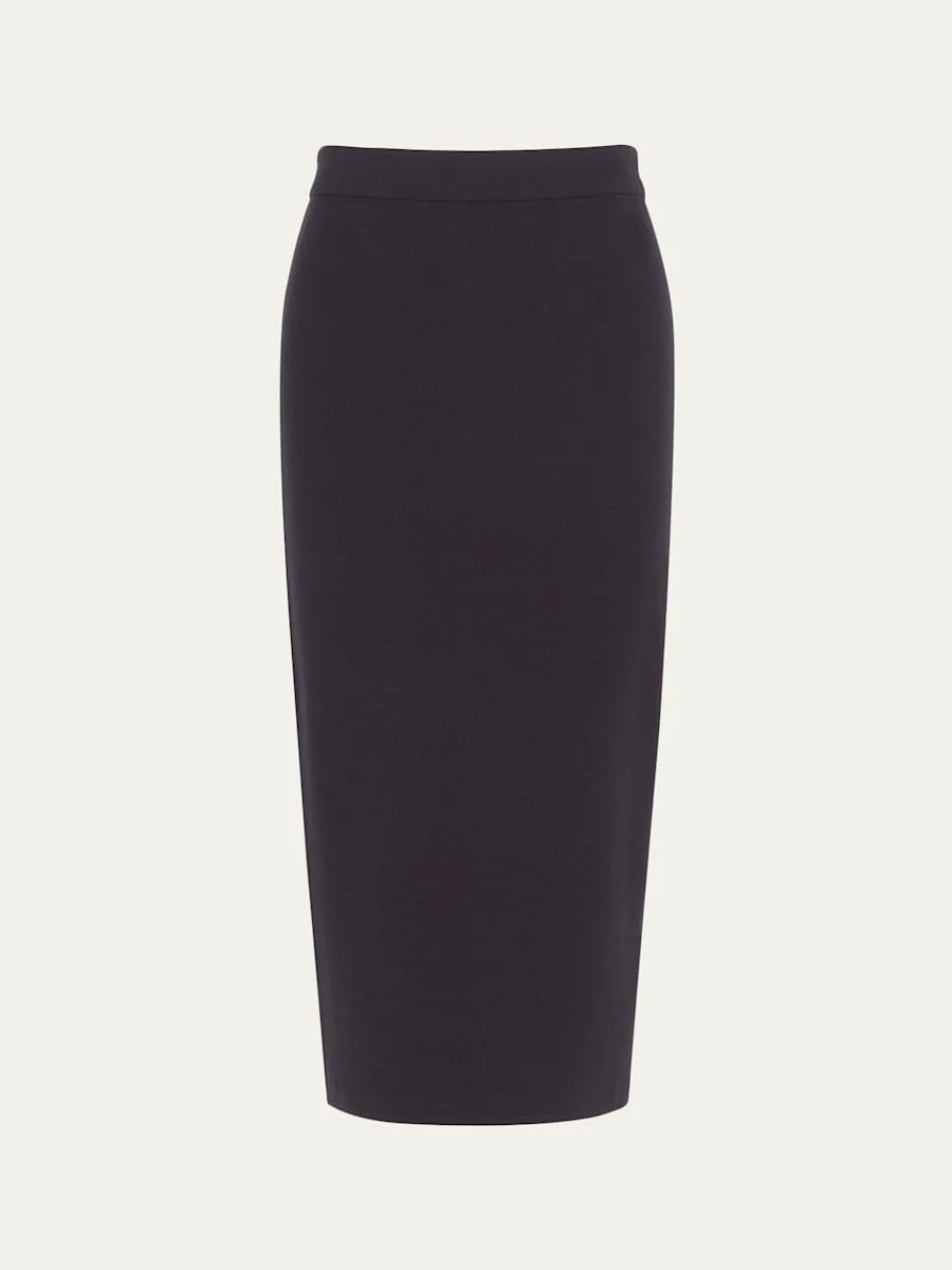 Knit Midi Pencil Skirt - 1