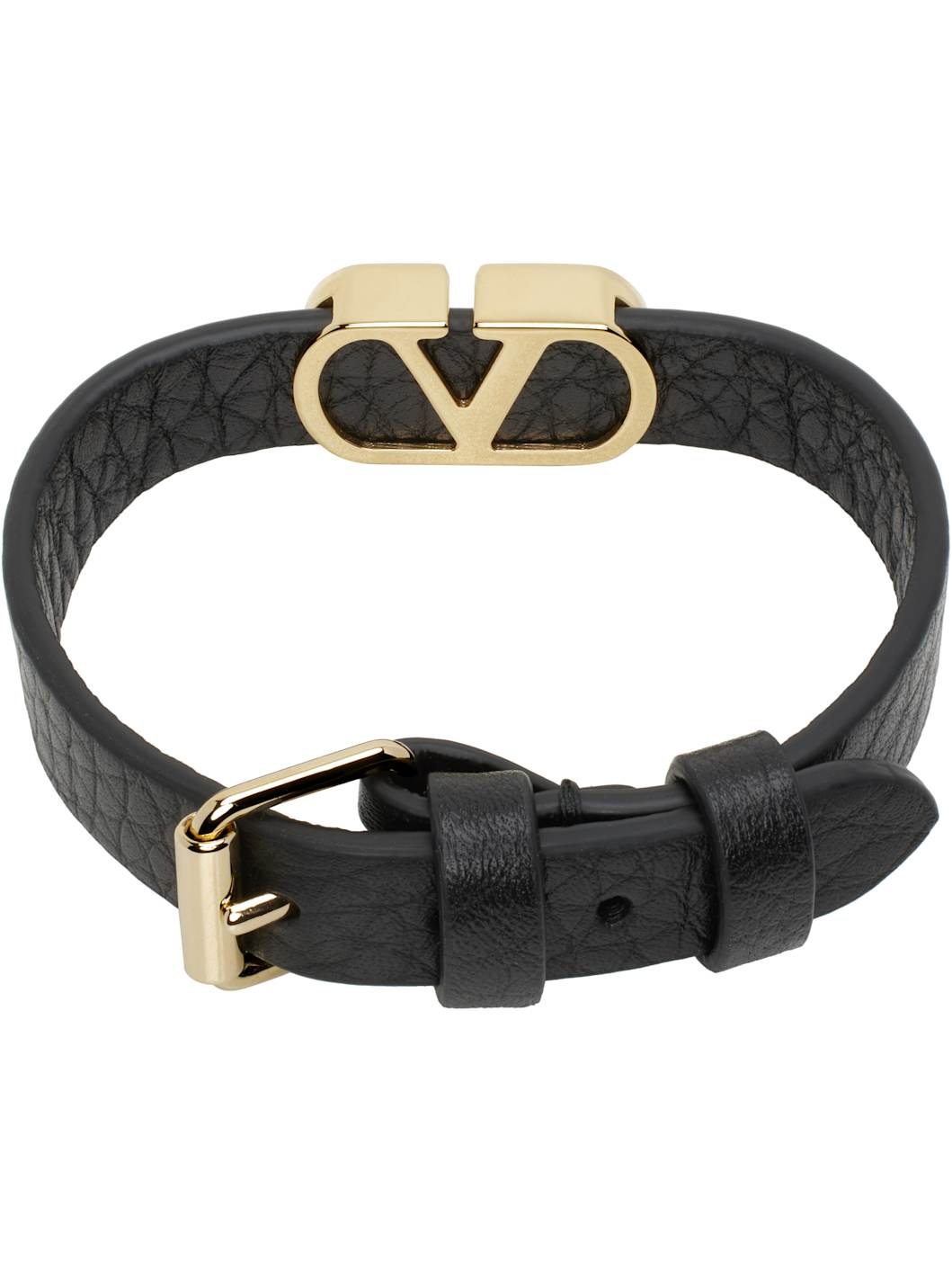 Black VLogo Signature Grainy Calfskin Bracelet - 2