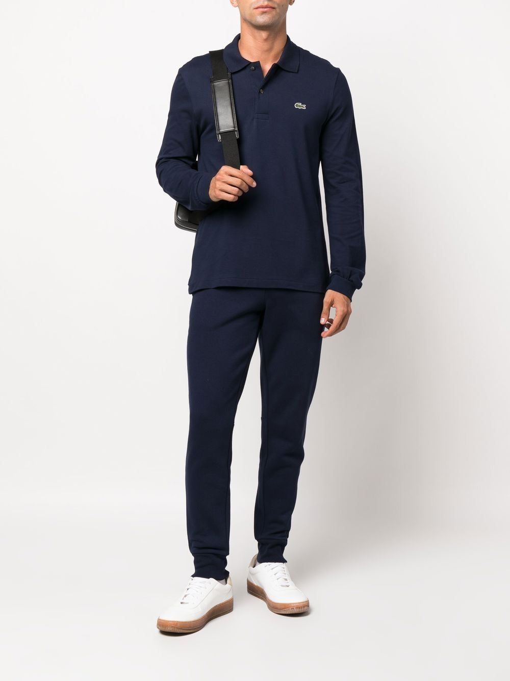 logo-patch long-sleeve polo shirt - 2