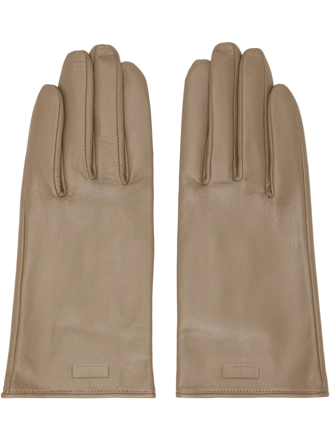 Khaki Leather Gloves - 1
