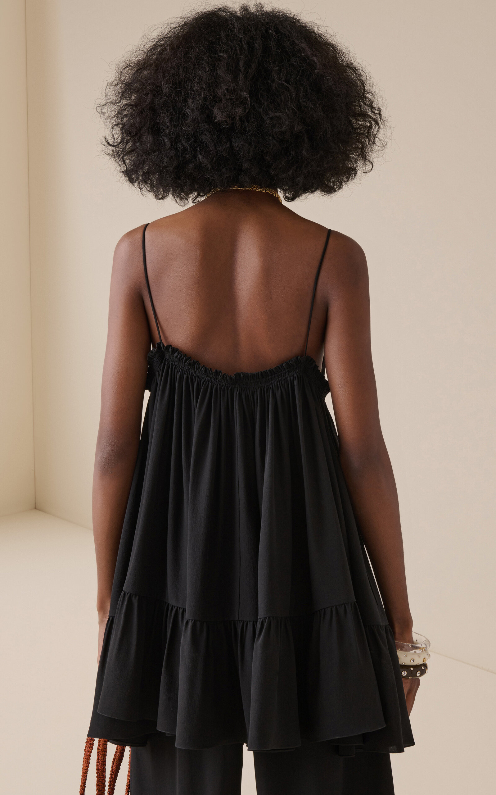 Organic Silk Crepe De Chine Mini Dress black - 4