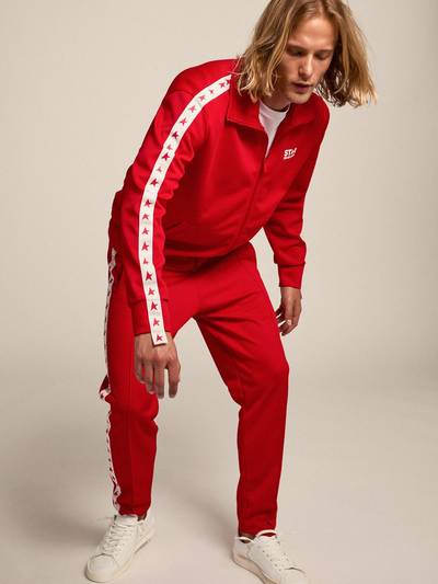 Golden Goose Men's red joggers with stars on the sides outlook