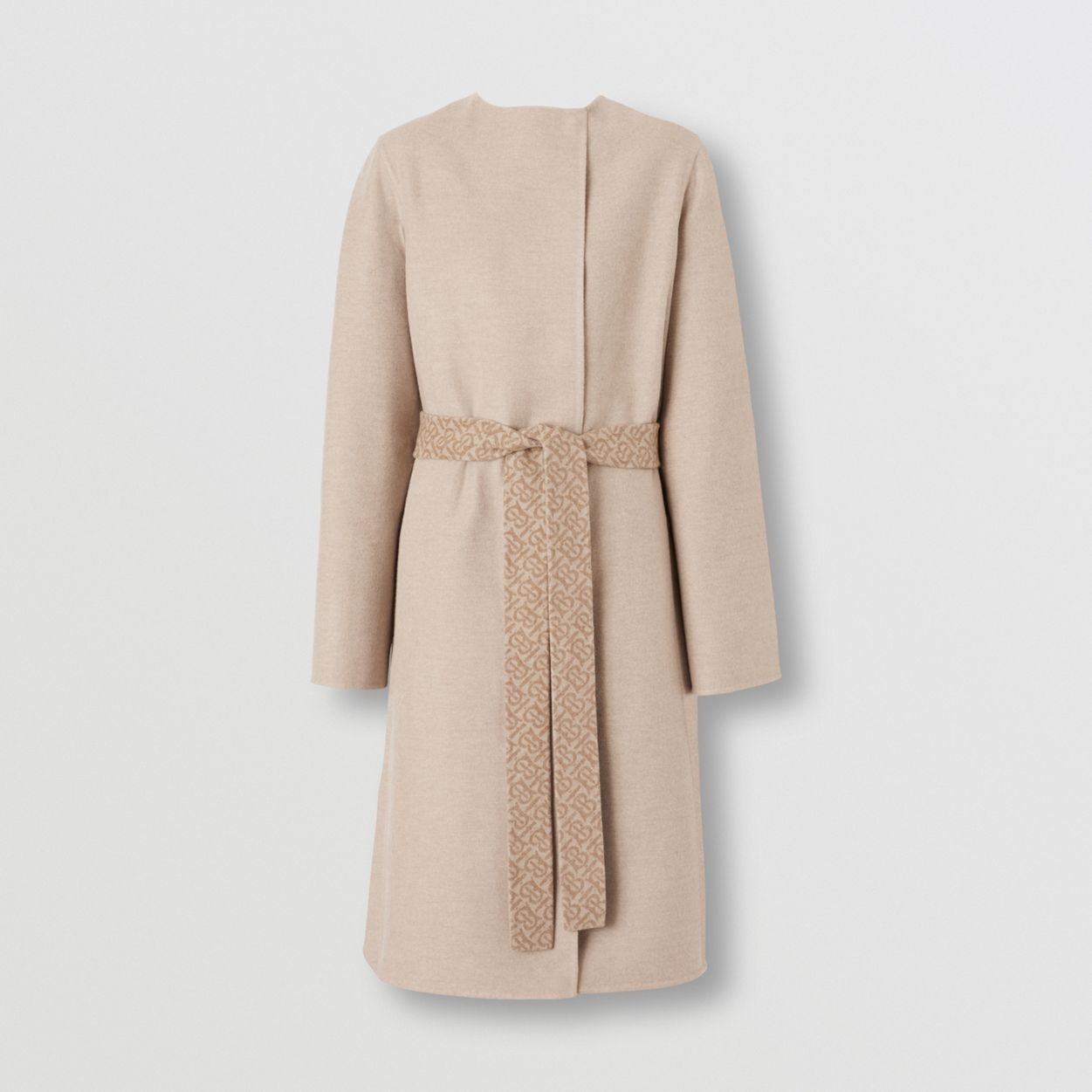 Monogram Detail Wool Cashmere Wrap Coat - 4