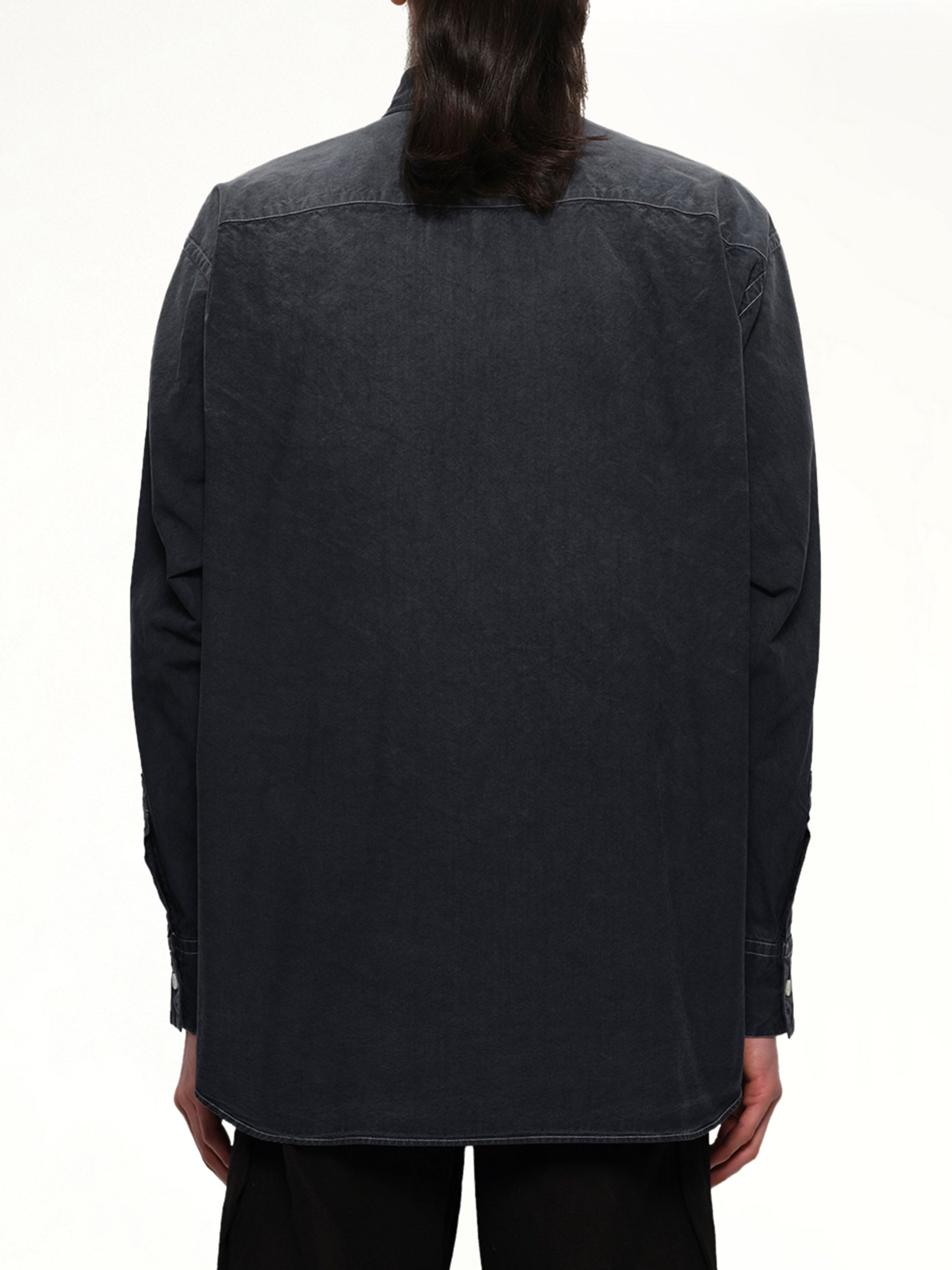 Embroidered Chain Shirt in Grey - 5