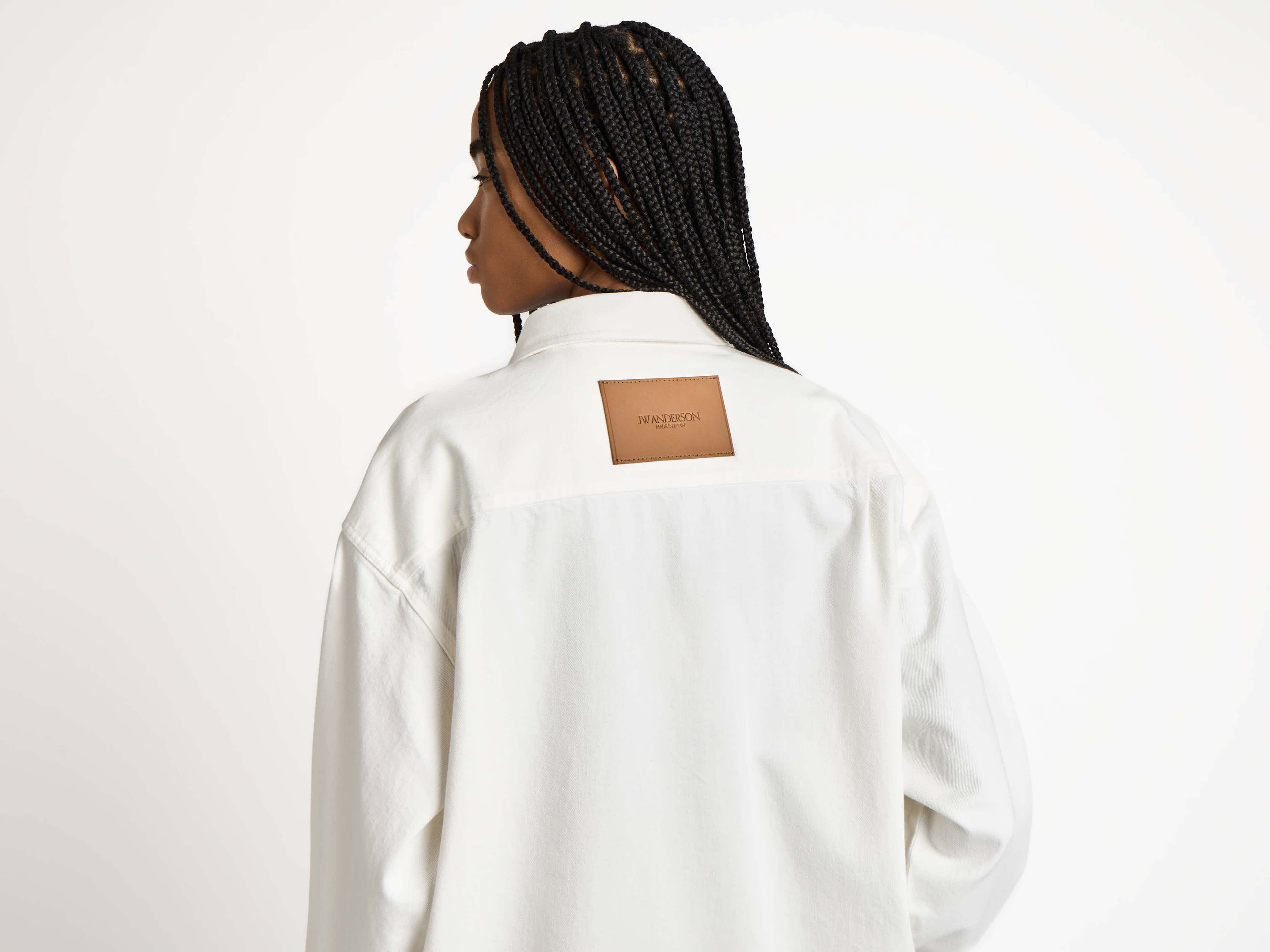 OVERSIZED DENIM SHIRT IN WHITE - 4