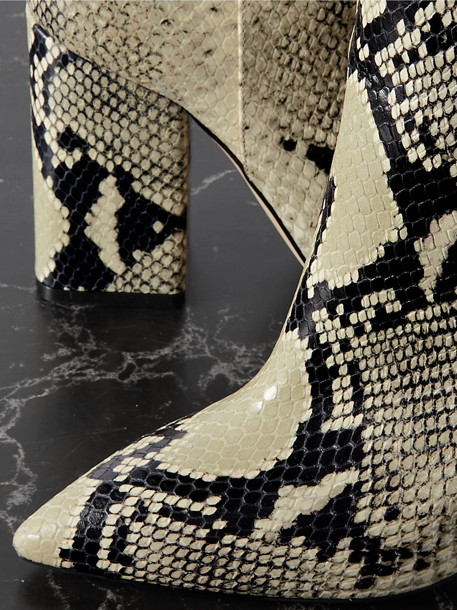 Anja snake-effect leather knee boots Snake print - 4