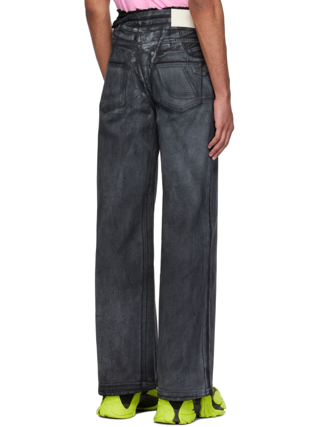 Black Double Fold Jeans - 3