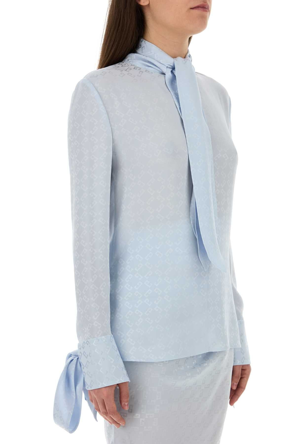 Givenchy Women Pastel Light Blue Silk Blouse - 3