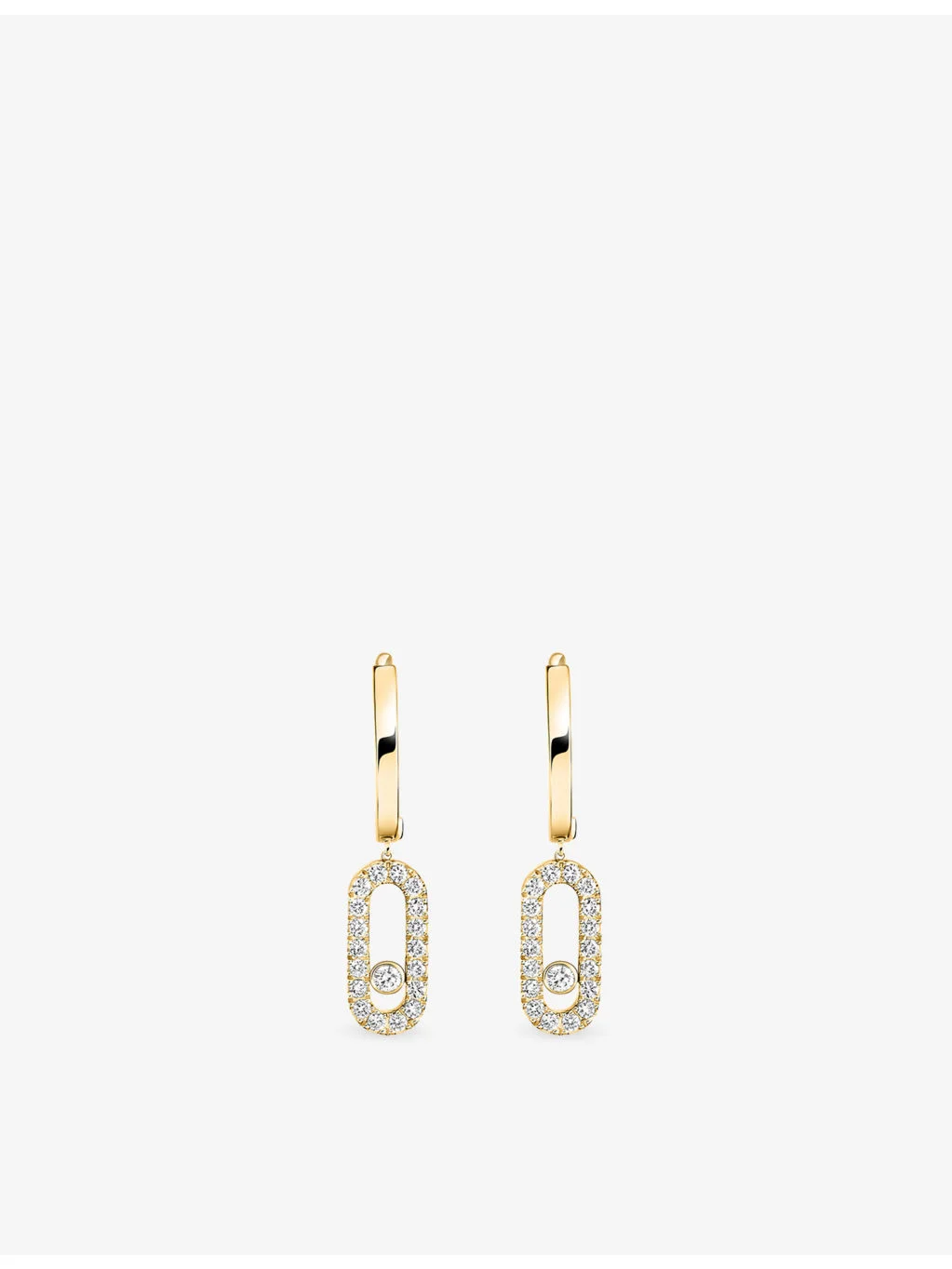 Move Uno 18ct Gold And 0.19ct Diamond Hoop Earrings - 1