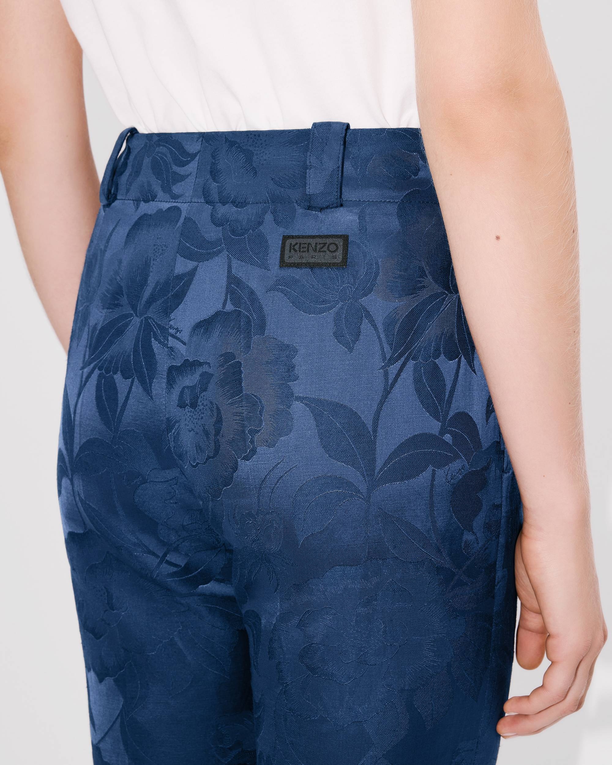 'KENZO Peonies' cropped pants in cotton linen jacquard - 6