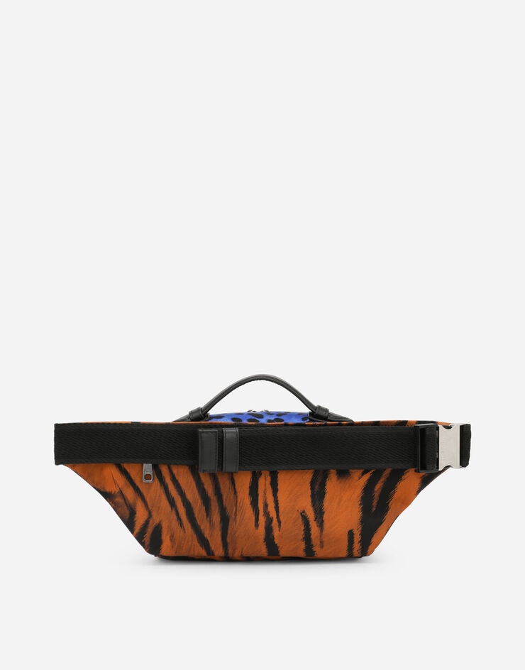 Tiger-print nylon belt bag - 4